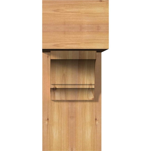 Balboa Block Smooth Bracket W/ Offset Brace, Western Red Cedar, 7 1/2W X 18D X 18H